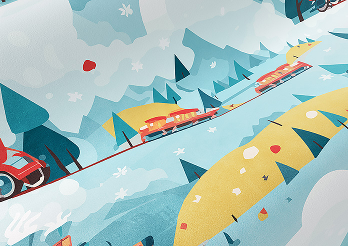 All Aboard, Multi - Twist&Fit Roman Blind - Image 4